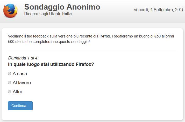 Sondaggio anonimo FireFox
