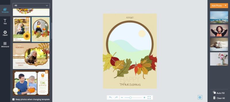 seleziona modello per la creazione di collage foto con lo strumento online FotoJet