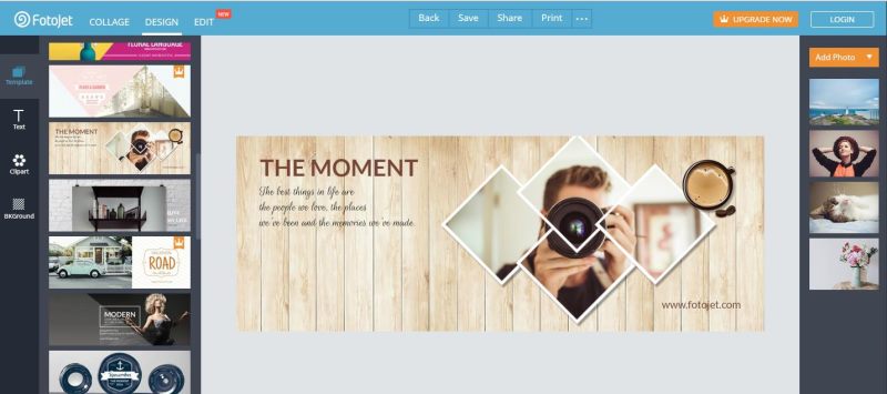 template per copertina facebook selezionabili con fotojet online