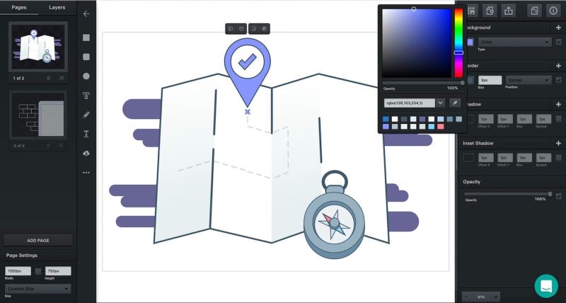 Schermata di Vectr, software online gratuito per la grafica