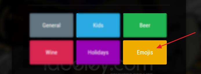 Seleziona tipo di categoria di Emoji da creare su Labeley.com