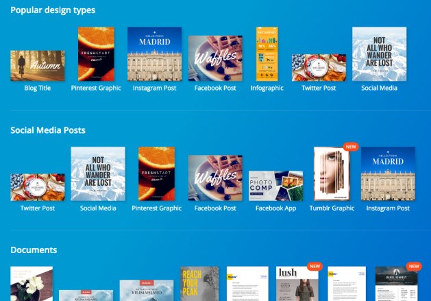pagina per creare un design grafico con Canva