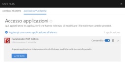 Schermata con lista Applicazioni consentite in Bitdefender