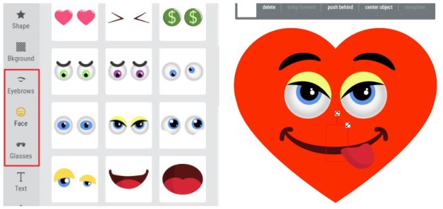Scegli occhi, naso, bocca ed accessori per personalizzare la tua Emoji