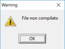 Dev-C++ Finestra di Warning: File non compilato