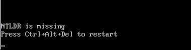 messaggio NTLDR mancante, premere Ctrl+Alt+Canc per riavviare