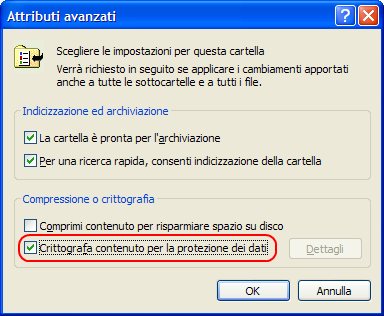 Crittografia della cartella Temp