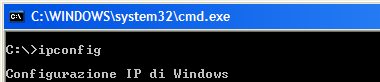 Il comando DOS ipconfig per conoscere le informazioni sulla propria configurazione IP di Windows
