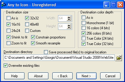 Il programma Any to Icon consente di convertire una qualsiasi immagine jpg, bmp, png in file ico