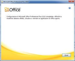 configurazione completata cambio product key in microsoft office plus 2010