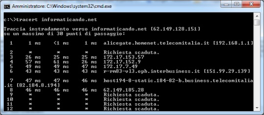 comando dos tracert
