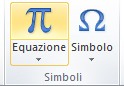 Pulsante Equazioni e Simboli di Word