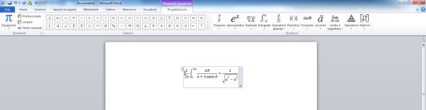 Progettazione equazioni matematiche in Word