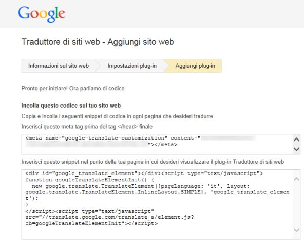 Traduttore di siti web - Aggiungi Sito Web