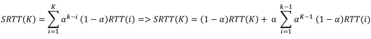 Equazione calcolo RTT con media esponenziale